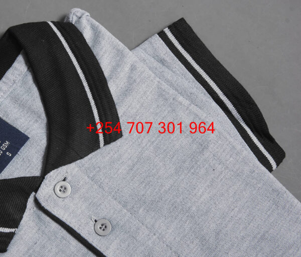 Victor Terry Grey Black Polo Shirt - Image 3