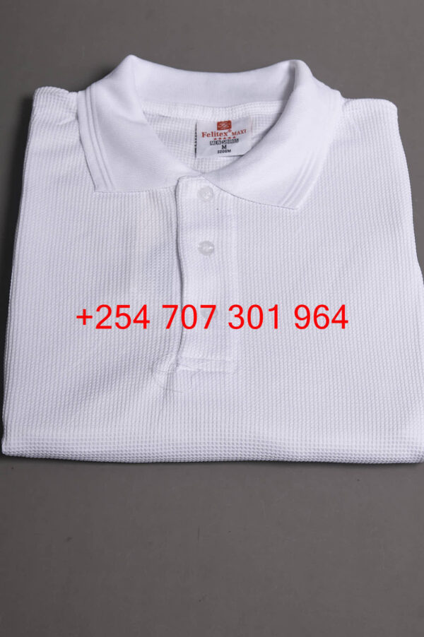 Felitex Maxi White Dotted Polo Shirt