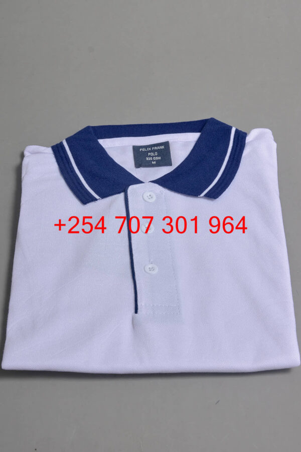 Felix Frank White/Navy Blue Polo Shirt