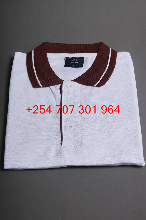 Victor Terry White/Brown Polo Shirt