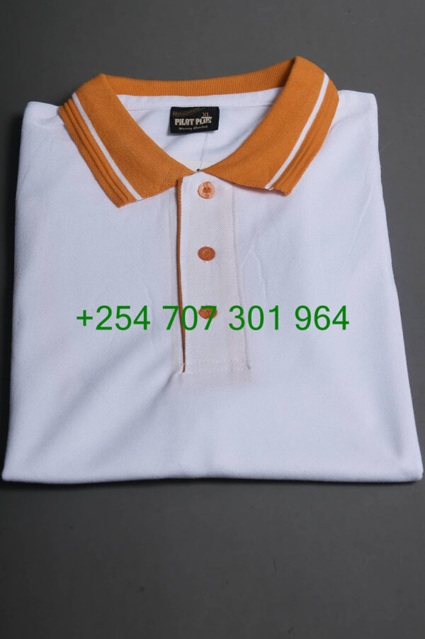 Pilot Plus White/Orange Polo Shirt