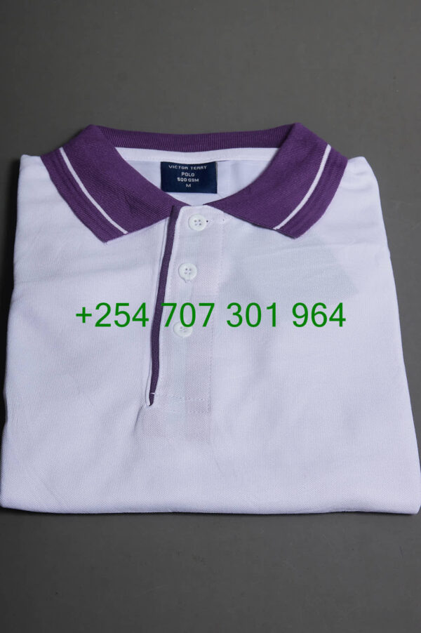 Victor Terry White/Maroon Polo Shirt