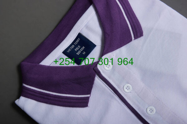 Victor Terry White/Maroon Polo Shirt - Image 4