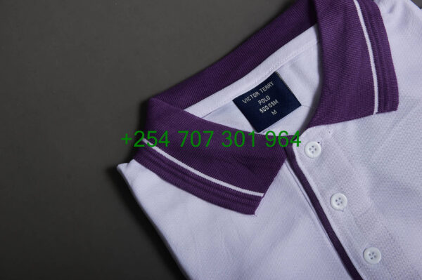 Victor Terry White/Maroon Polo Shirt - Image 2