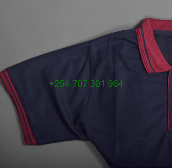 Pilot Plus Navy Blue/Red Polo Shirt - Image 2