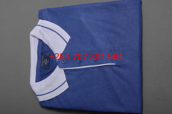 Victor Terry Blue/White Polo Shirt - Image 4