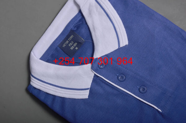 Victor Terry Blue/White Polo Shirt