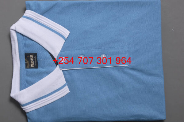 Pilot Plus Cyan/White Polo Shirt - Image 3