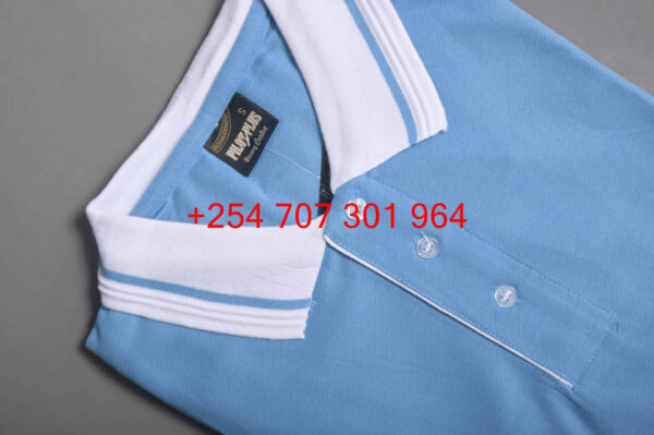 Pilot Plus Cyan/White Polo Shirt - Image 4