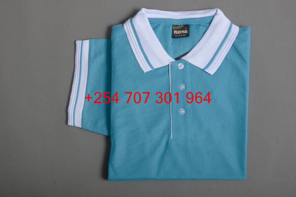 Pilot Plus Cyan/White Polo Shirt - Image 5