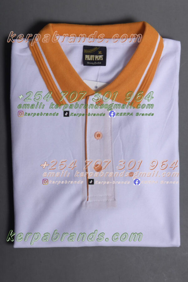 Pilot Plus White/Orange Polo Shirt