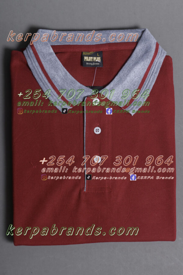Pilot Plus Maroon/Grey Polo Shirt - Image 3