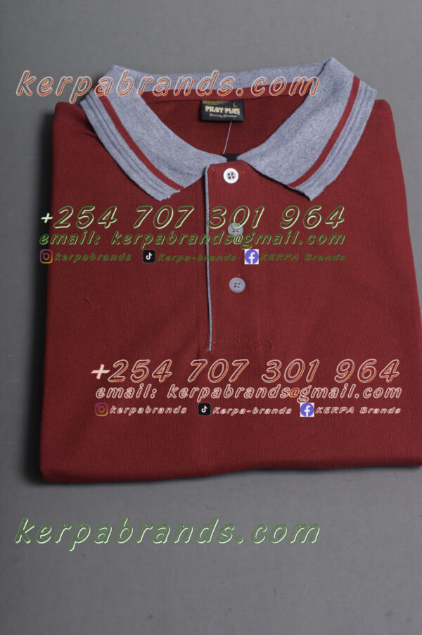 Pilot Plus Maroon/Grey Polo Shirt - Image 2