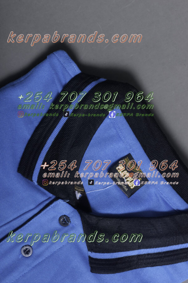 Pilot Plus Ocean Blue/Black Polo Shirt - Image 2