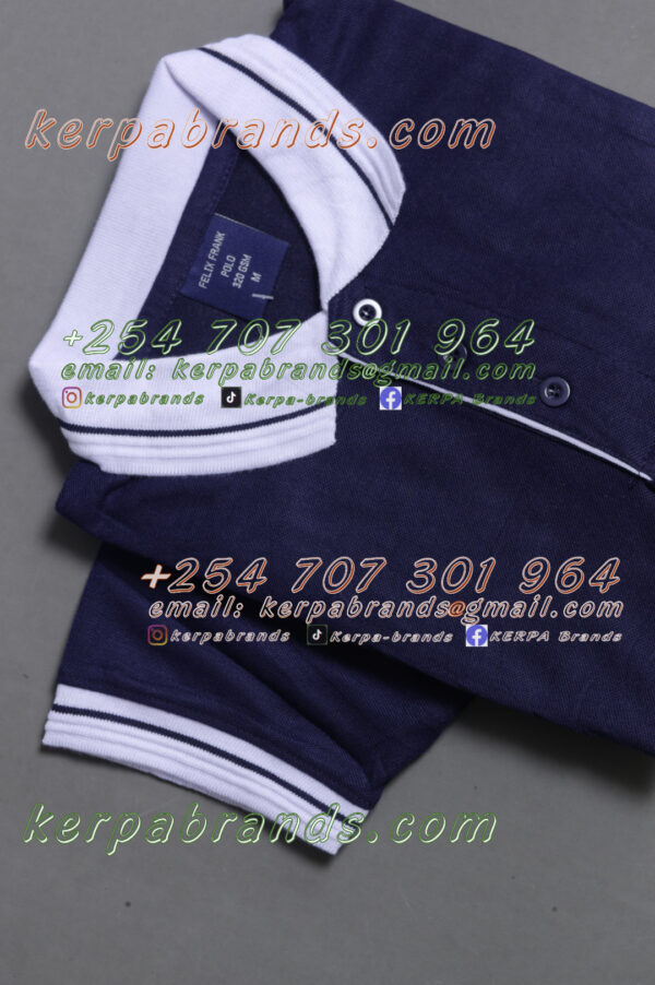 Felix Frank Polo Navy/White Polo Shirt - Image 2