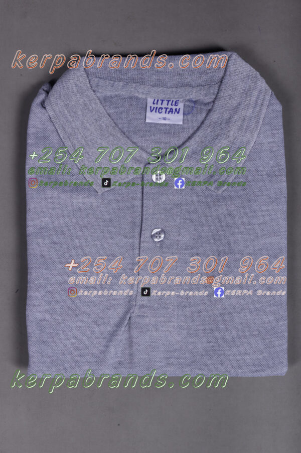 Little Victan Polo Shirt - Grey - Image 3