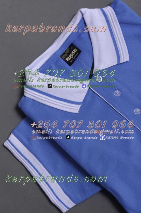 Pilot Plus Ocean Blue/White Polo Shirt - Image 2