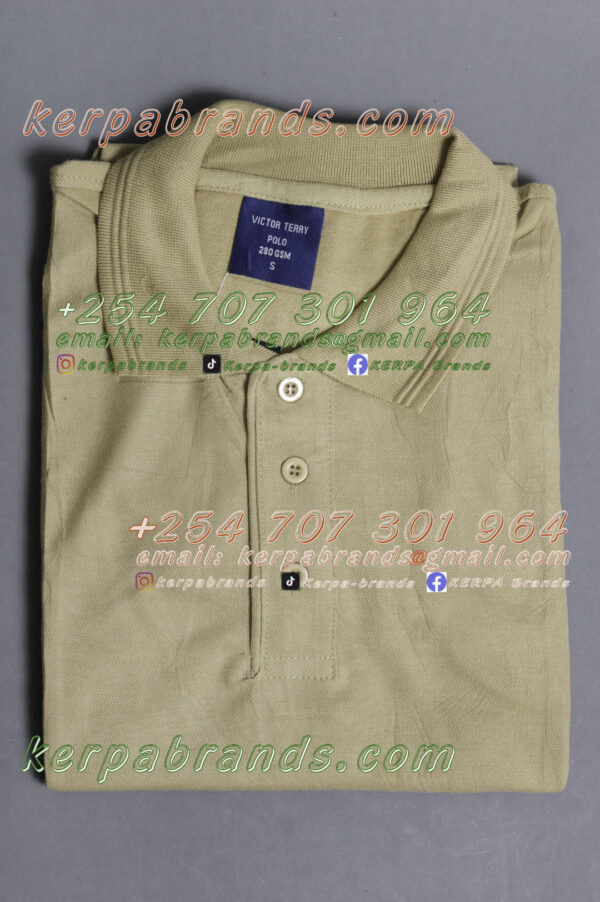 Victor Terry Beige Polo Shirt - Image 3