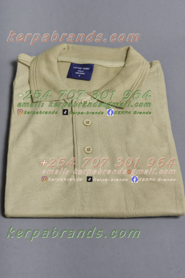 Victor Terry Beige Polo Shirt - Image 2