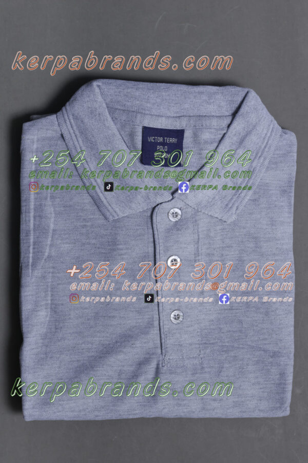 Victor Terry Grey Polo Shirt - Image 3
