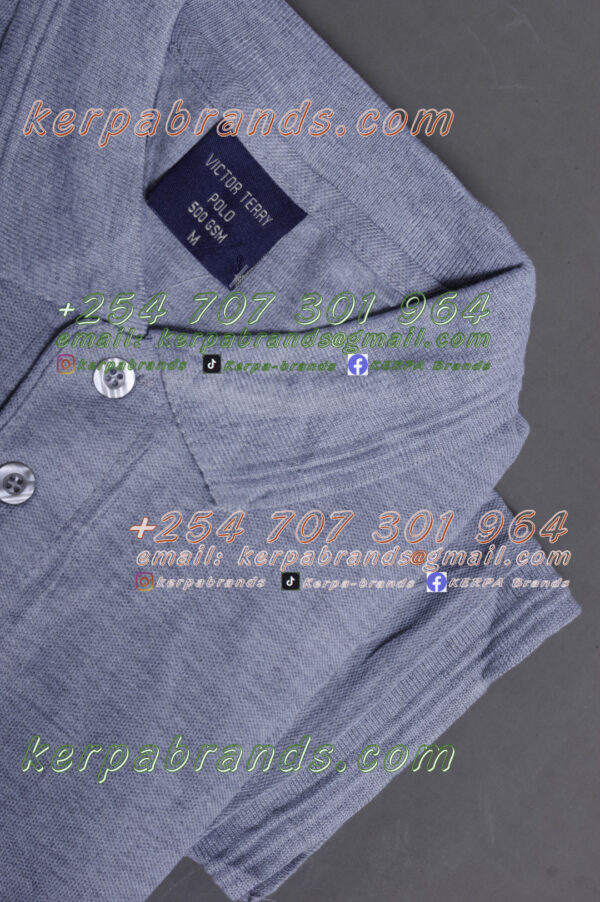 Victor Terry Grey Polo Shirt - Image 4