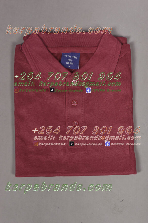 Victor Terry Maroon Polo Shirt - Image 3
