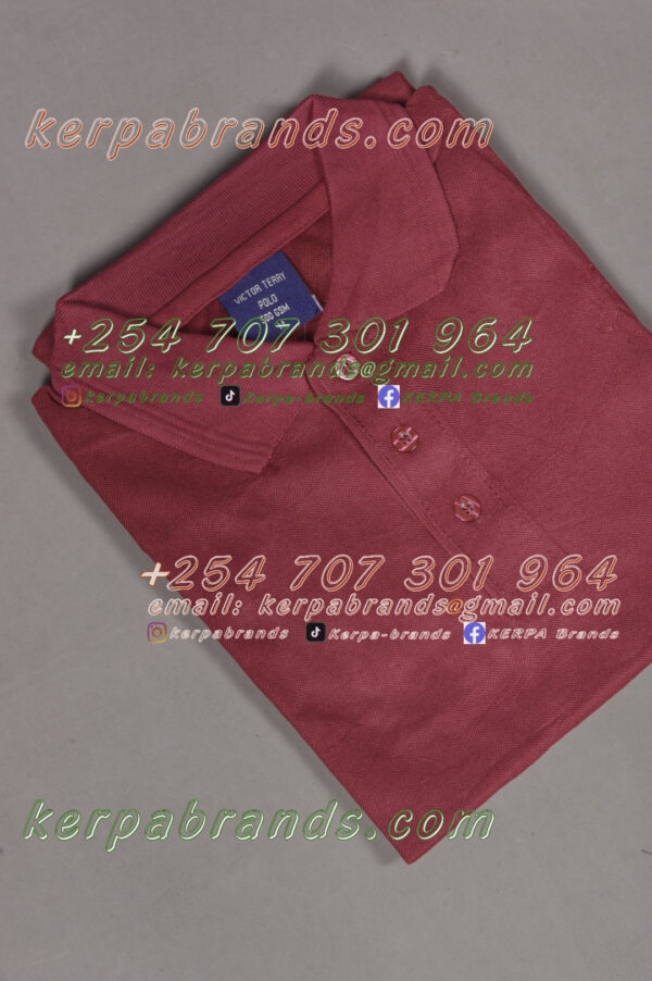 Victor Terry Maroon Polo Shirt - Image 2